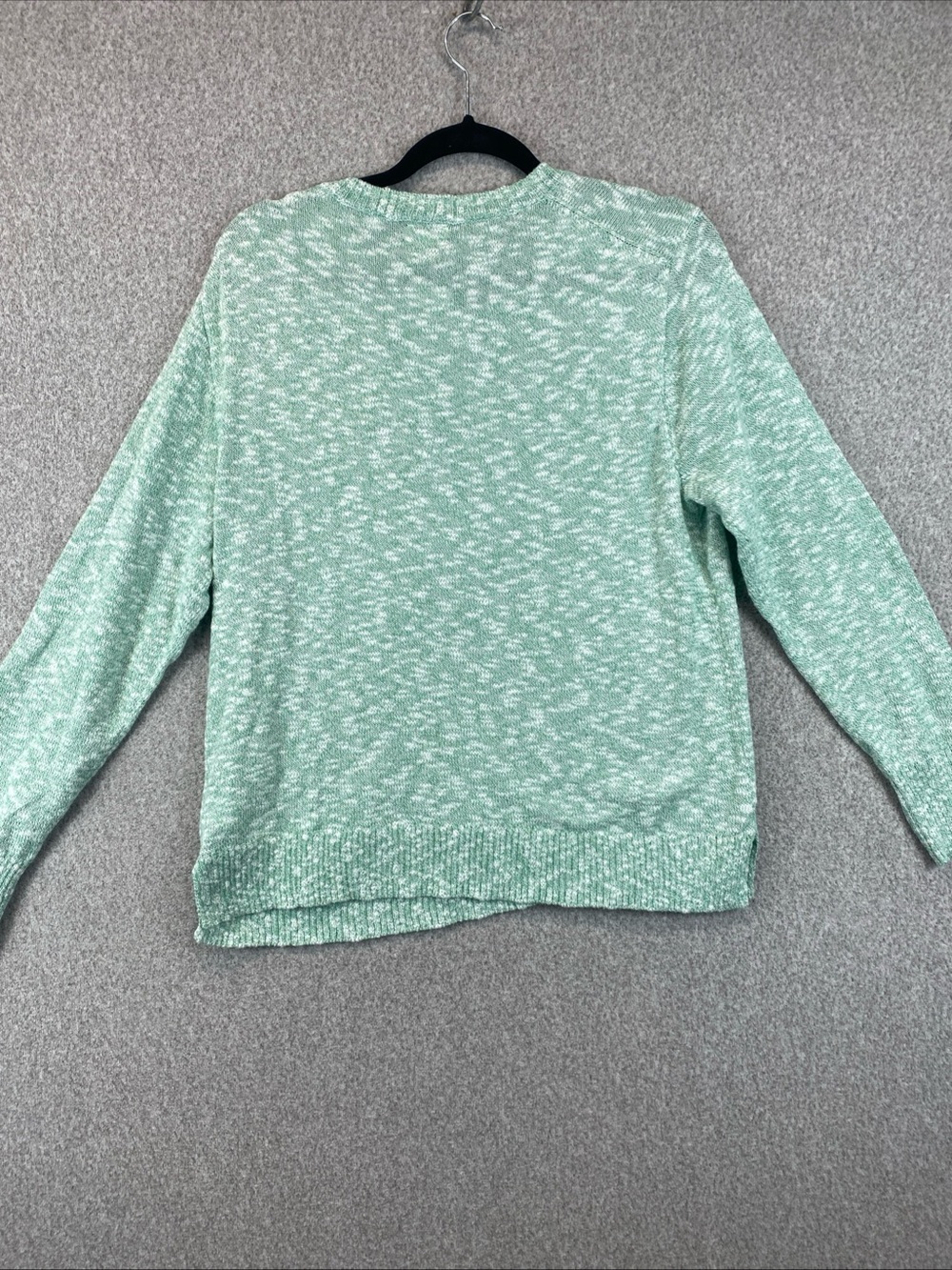 J.Crew Bumpy Knit sweater Women's M Pullover Crewneck Heathered Green Cozy Soft - Picture 8 of 10
